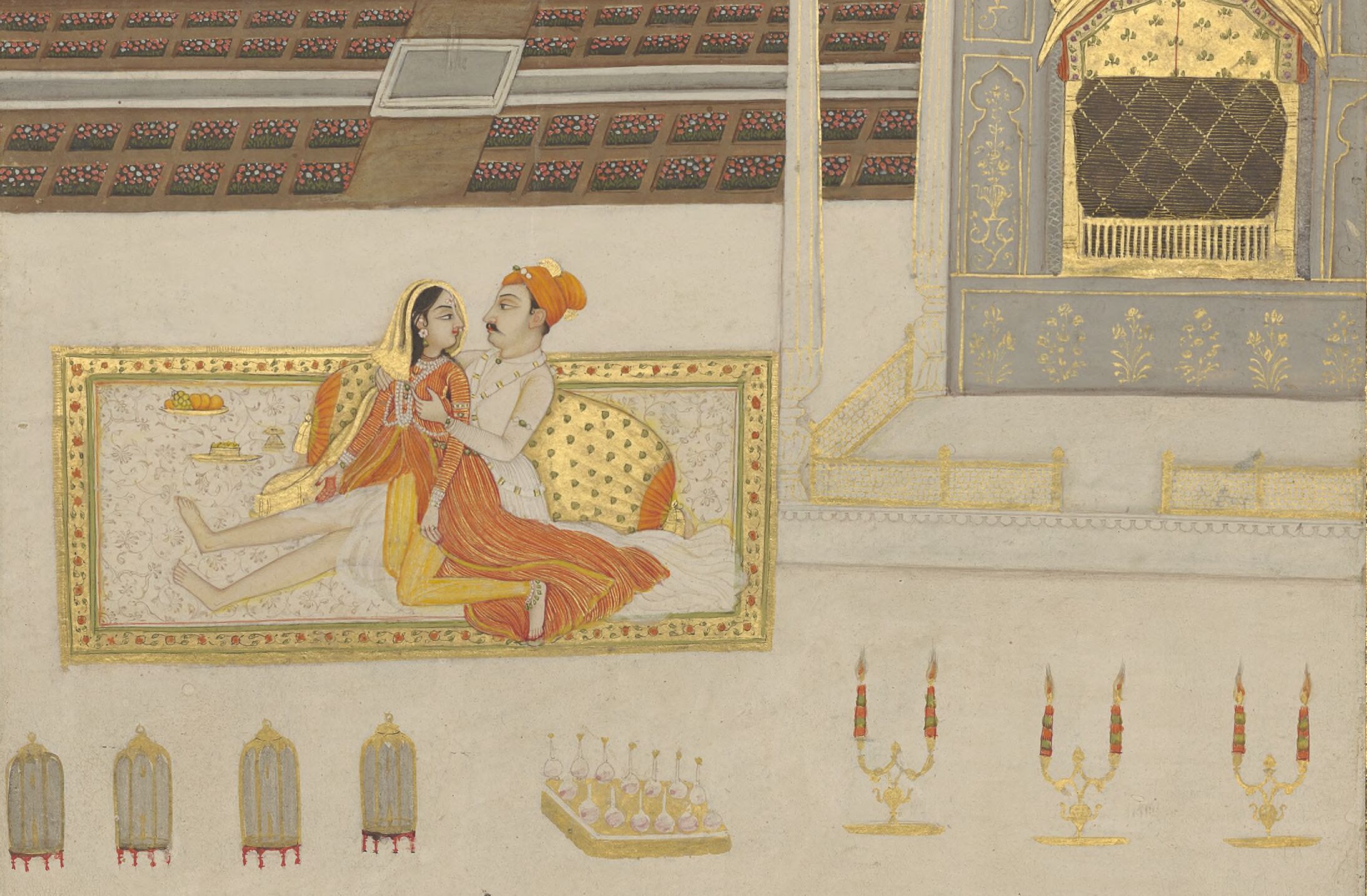 couple on a terrace at night painted in Faizabad
